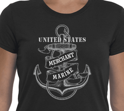Ladies Gildan G420L Performance Tee - Merchant Marine Anchor