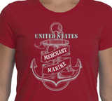 Ladies Gildan G420L Performance Tee - Merchant Marine Anchor