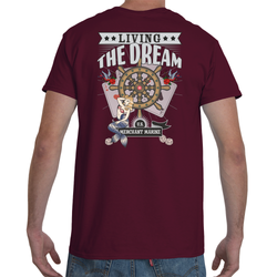 Merchant Marine: Living The Dream Men's T-Shirt (Print On Back)